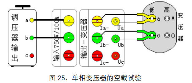 單相變壓器空載損耗試驗接線.png